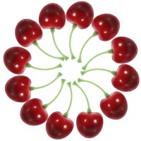  Logkity Artificial Cherries - Set of 20 Lifelike Faux Cherries for Decorative Displays & Home Décor
