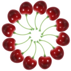  Logkity Artificial Cherries - Set of 20 Lifelike Faux Cherries for Decorative Displays & Home Décor