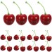  Logkity Artificial Cherries - Set of 20 Lifelike Faux Cherries for Decorative Displays & Home Décor