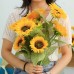  Logkity Vibrant Artificial Sunflowers for Home & Event Décor - Realistic and Long-Lasting Floral Display