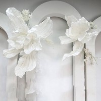  Logkity Elegant White Artificial Iris Flowers for Home Décor - Realistic and Durable Faux Floral Arrangement